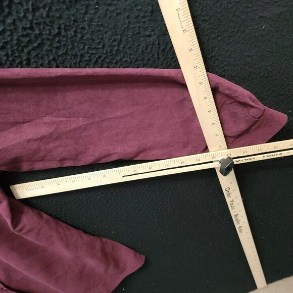 Maggie Sweet Womens Button Up Shirt Maroon Size Medium 100% Polyester LongSleeve - Picture 6 of 12